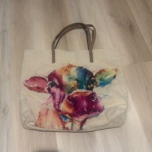 Canvas Bag with Cow